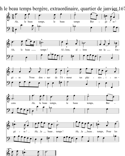 Ah le beau temps bergère, extraordinaire, quartier de janvier 1678 preview