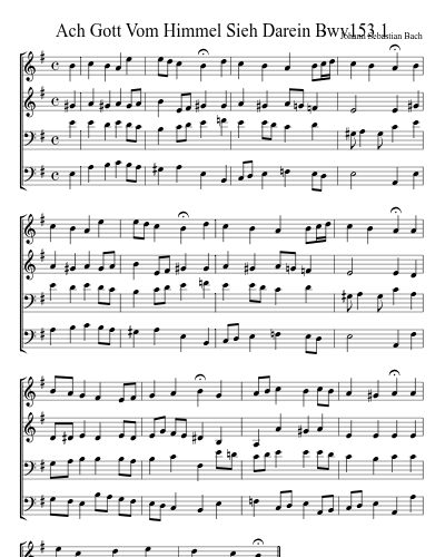 Ach Gott Vom Himmel Sieh Darein Bwv153 1 preview