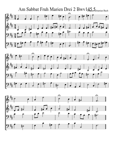 Am Sabbat Fruh Marien Drei 2 Bwv145 5 preview
