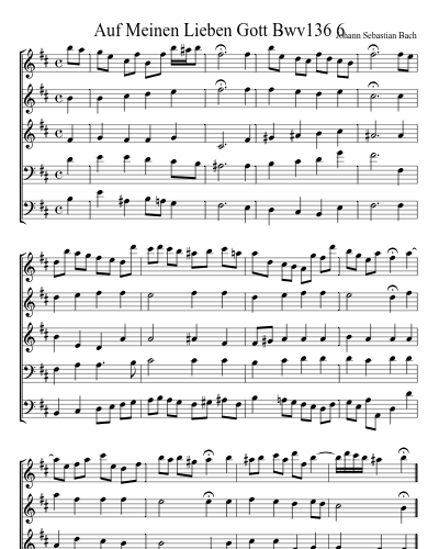 Auf Meinen Lieben Gott Bwv136 6