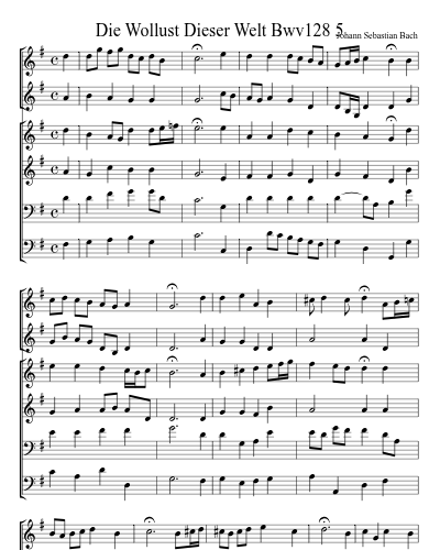 Die Wollust Dieser Welt Bwv128 5