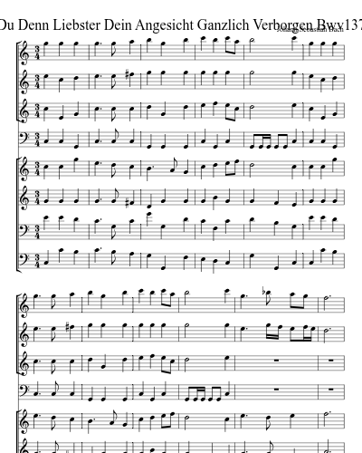 Hast Du Denn Liebster Dein Angesicht Ganzlich Verborgen Bwv137 5 15