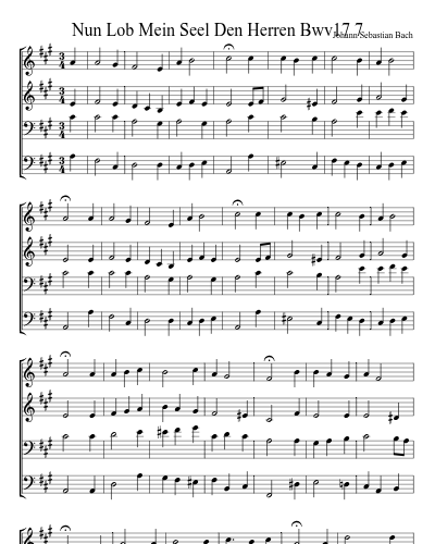 Nun Lob Mein Seel Den Herren Bwv17 7