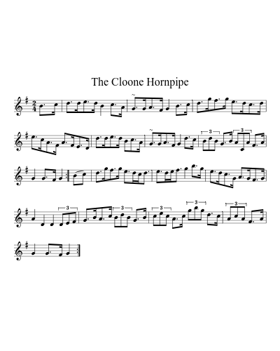 The Cloone Hornpipe sheet music preview
