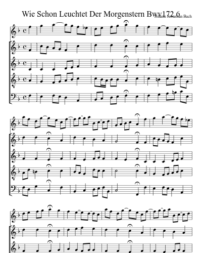 Wie Schon Leuchtet Der Morgenstern Bwv172 6 preview