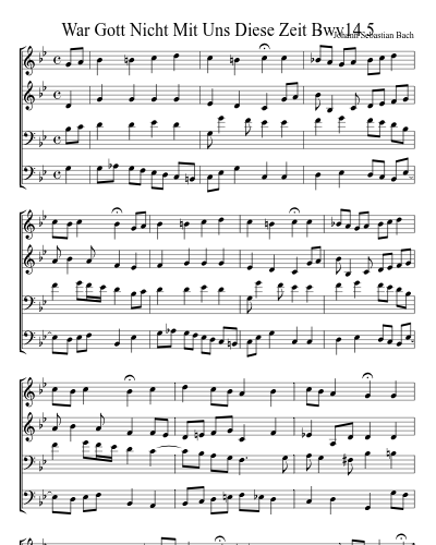 War Gott Nicht Mit Uns Diese Zeit Bwv14 5