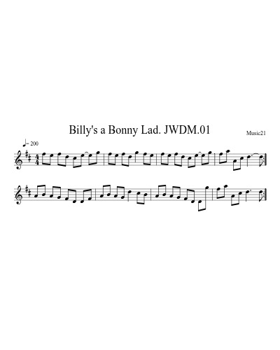 Billy's a Bonny Lad. JWDM.01 preview