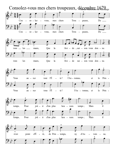 Consolez-vous mes chers troupeaux, décembre 1679