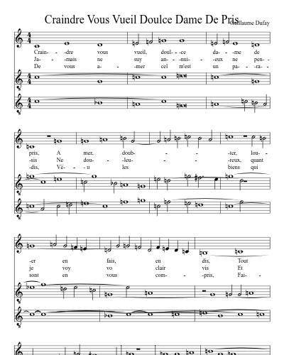 Craindre Vous Vueil Doulce Dame De Pris