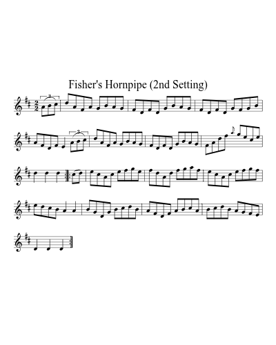 Fisher's Hornpipe (2nd Setting) sheet music preview