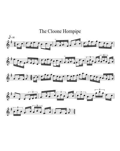 The Cloone Hornpipe (Version 2) sheet music preview