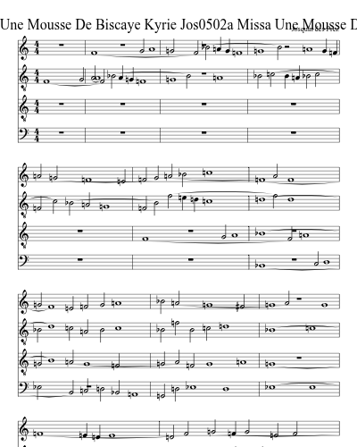 Jos0502a Missa Une Mousse De Biscaye Kyrie Jos0502a Missa Une Mousse De Biscaye Kyrie