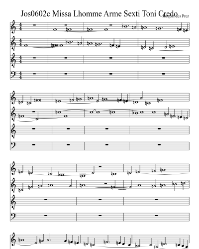 Jos0602c Missa Lhomme Arme Sexti Toni Credo