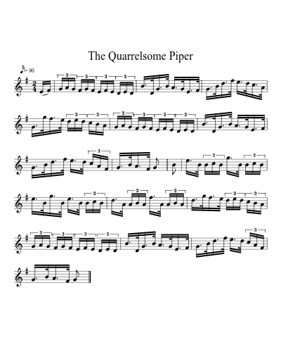 The Quarrelsome Piper (Version 2) sheet music preview