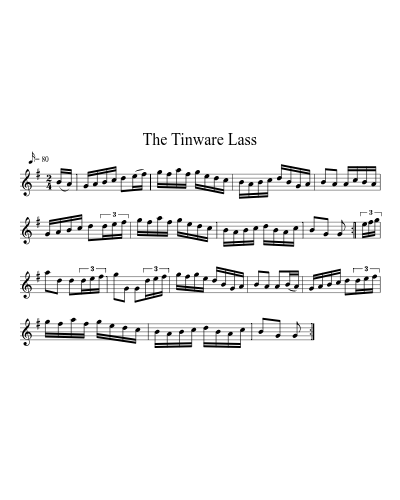 The Tinware Lass (Version 2) sheet music preview