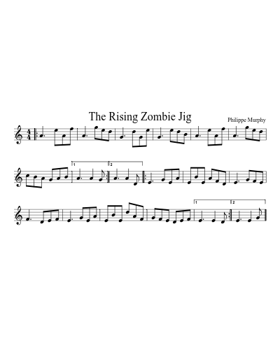 The Rising Zombie Jig sheet music preview