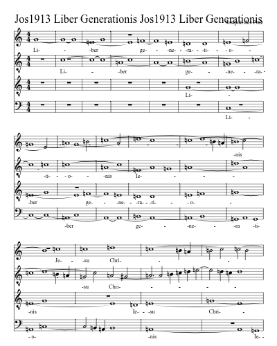 Jos1913 Liber Generationis Jos1913 Liber Generationis