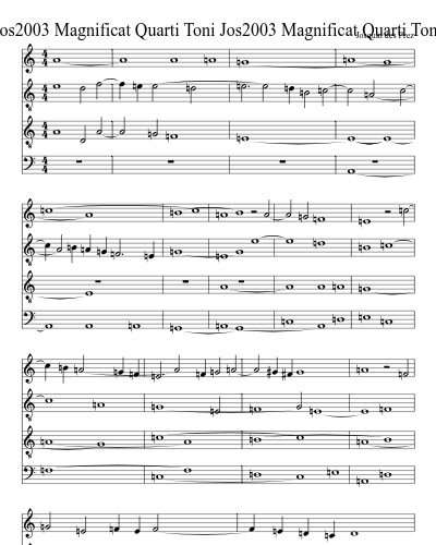 Jos2003 Magnificat Quarti Toni Jos2003 Magnificat Quarti Toni