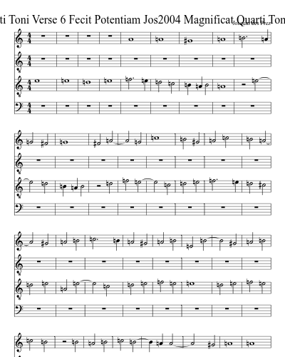 Jos2004 Magnificat Quarti Toni Verse 6 Fecit Potentiam Jos2004 Magnificat Quarti Toni Verse 6 Fecit Potentiam
