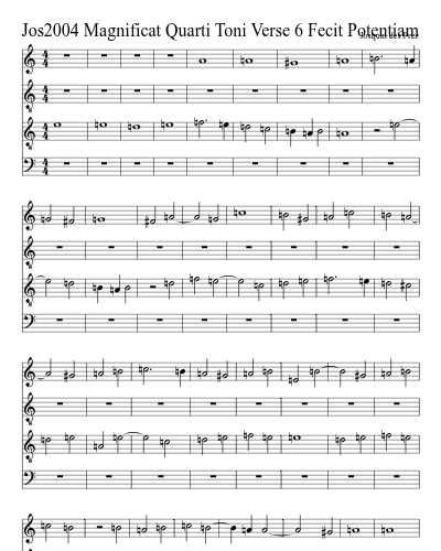 Jos2004 Magnificat Quarti Toni Verse 6 Fecit Potentiam