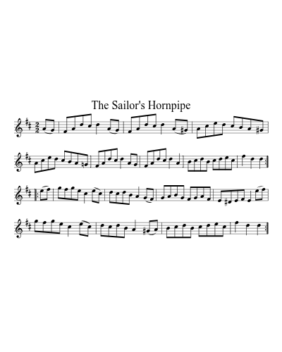 The sailor's hornpipe (Version 2) sheet music preview