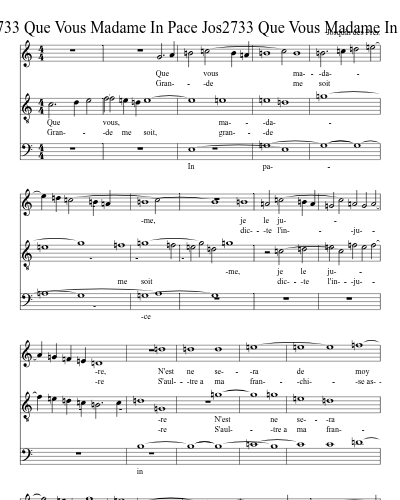 Jos2733 Que Vous Madame In Pace Jos2733 Que Vous Madame In Pace