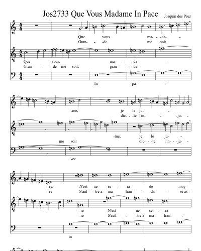 Jos2733 Que Vous Madame In Pace