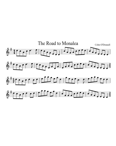 The Road to Monalea sheet music preview