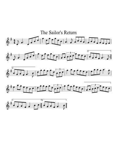 The sailor's return (Version 3) sheet music preview