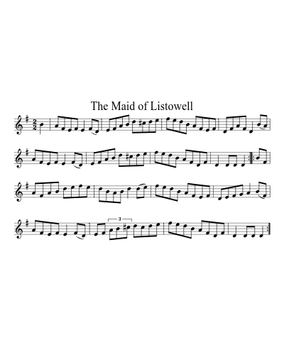 The Maid of Listowell sheet music preview