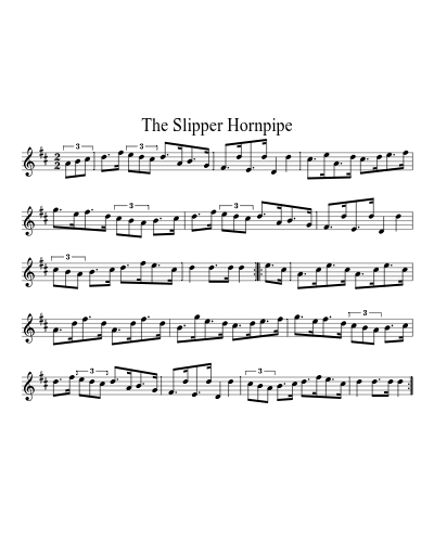 The Slipper Hornpipe sheet music preview