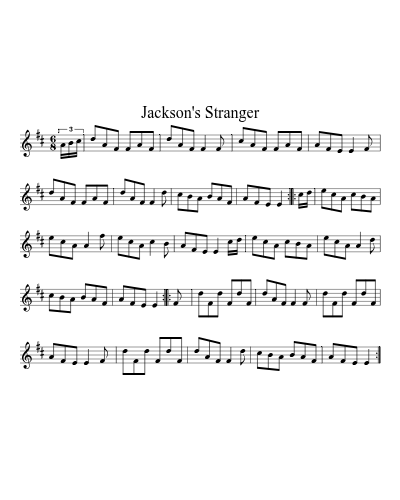 Jackson's Stranger sheet music preview