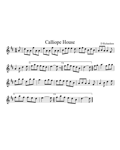 Calliope House (Version 5) sheet music preview