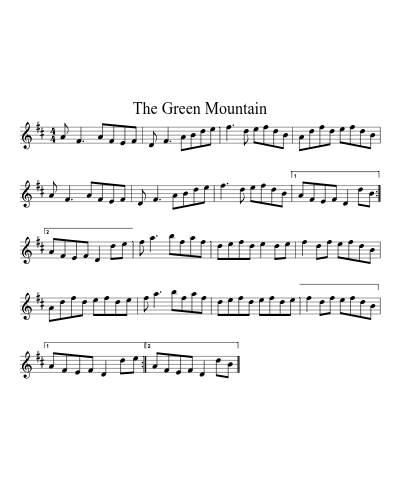 The Green Mountain (Version 3) sheet music preview