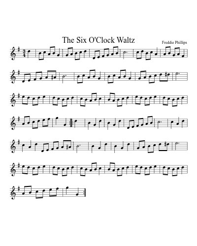 The Six O'Clock Waltz sheet music preview