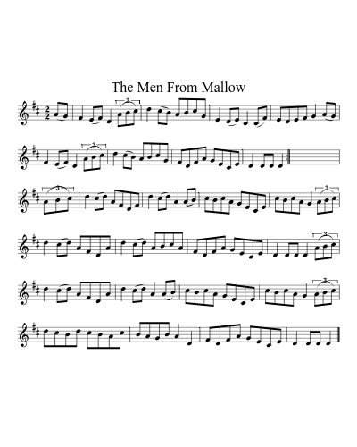 The Men From Mallow (Version 2) sheet music preview
