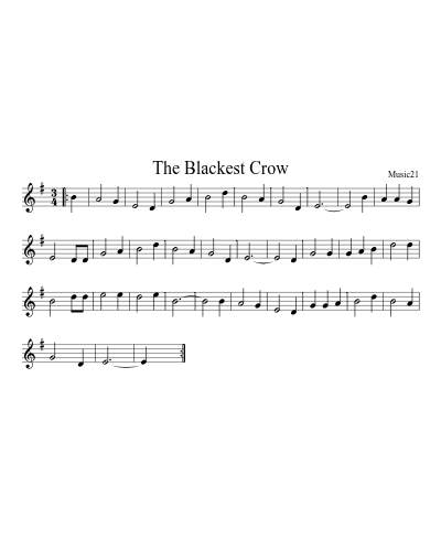 The Blackest Crow sheet music preview