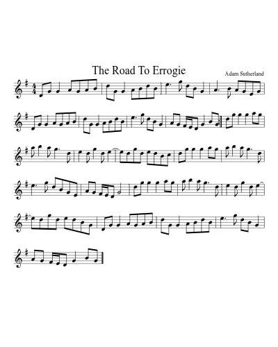 The Road To Errogie sheet music preview