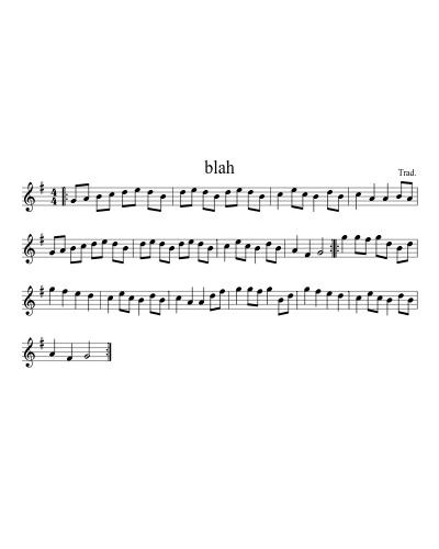 blah sheet music preview