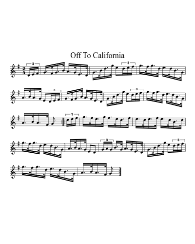 Off to California (Version 3) sheet music preview