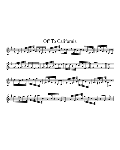 Off to California (Version 4) sheet music preview