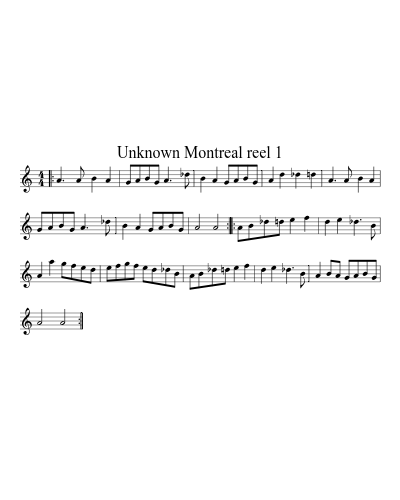 Unknown Montreal reel 1 sheet music preview