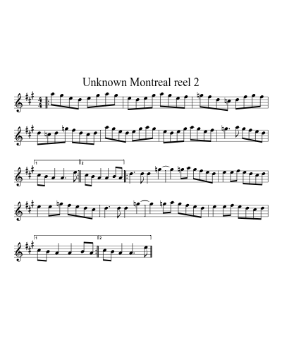 Unknown Montreal reel 2 sheet music preview