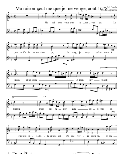 Ma raison veut me que je me venge, août 1678