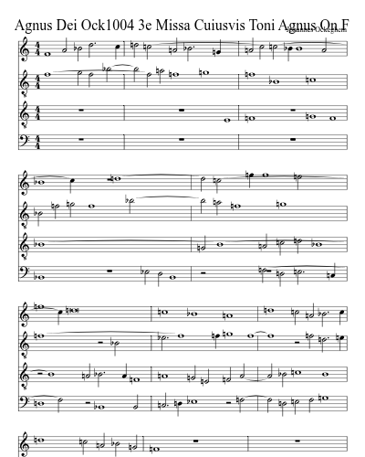 Agnus Dei Ock1004 3e Missa Cuiusvis Toni Agnus On F