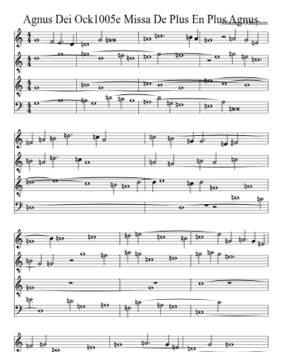 Agnus Dei Ock1005e Missa De Plus En Plus Agnus