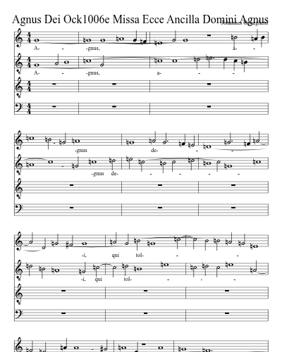 Agnus Dei Ock1006e Missa Ecce Ancilla Domini Agnus preview