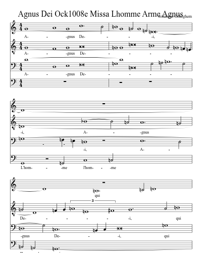 Agnus Dei Ock1008e Missa Lhomme Arme Agnus preview