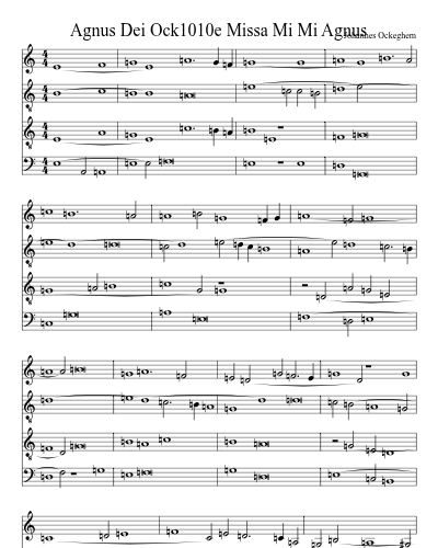 Agnus Dei Ock1010e Missa Mi Mi Agnus sheet music preview