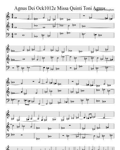 Agnus Dei Ock1012e Missa Quinti Toni Agnus